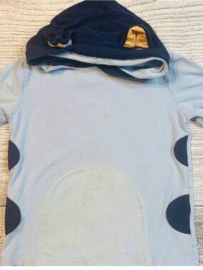 Light Blue Kids Hooded Sweatshirt with Navy Hood bluey inspired